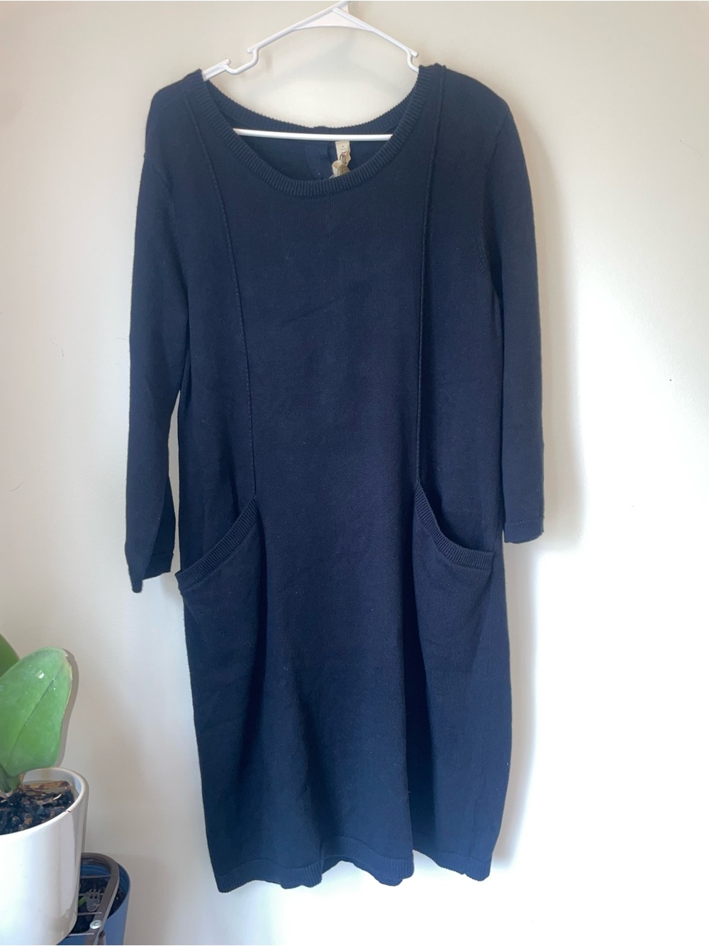 NWT Hanna Andersson Black Knit Pocket Sweater Dress